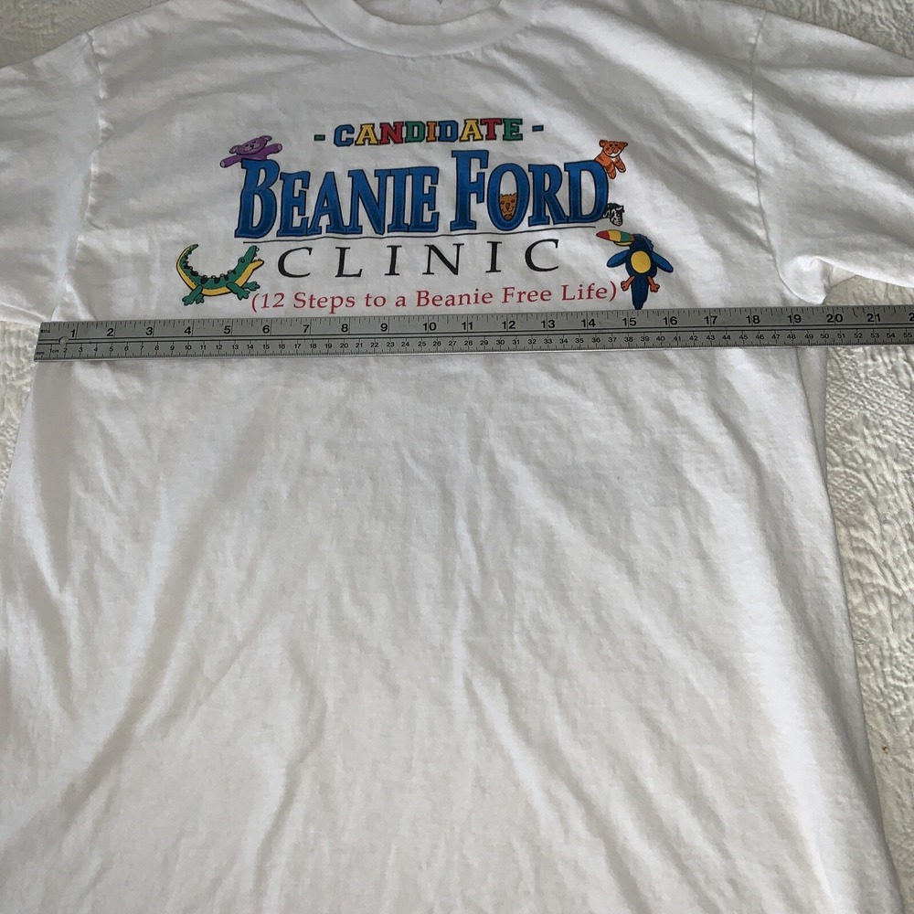 Vintage Ty Beanie Ford Clinic Baby Collectors Tee T-shirt L 1998 Excellent 90's - Picture 6 of 9